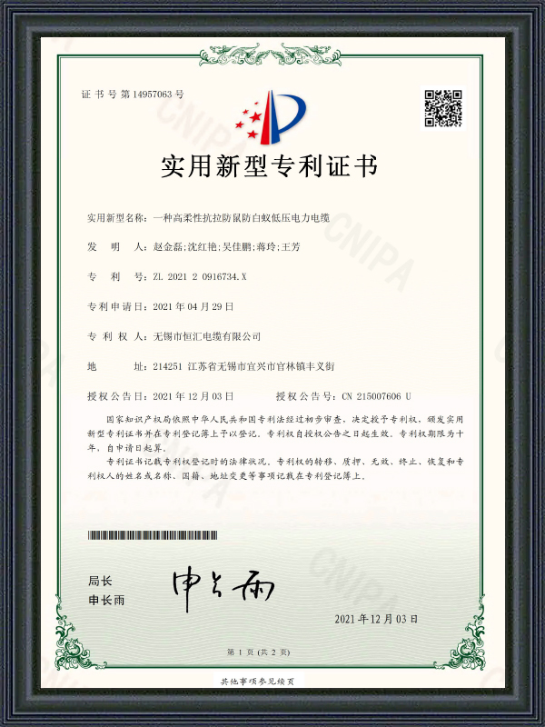 Patentový certifikát užitného vzoru